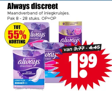 Aanbieding: Maandverband of inlegkruisjes