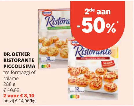 Promotie: Ristorante piccolisima tre formaggi of salame