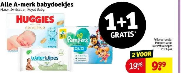 Aanbieding: A-merk babydoekjes