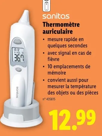 Offre: Thermomètre auriculaire
