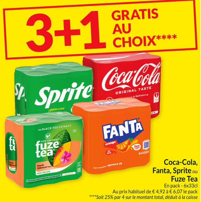 Offre: Coca-Cola, Fanta, Sprite ou Fuze Tea