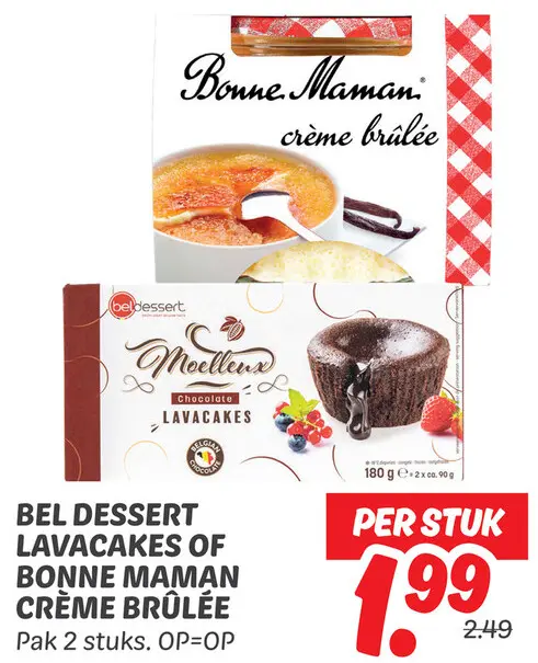Aanbieding: Lavacakes of crème brûlée