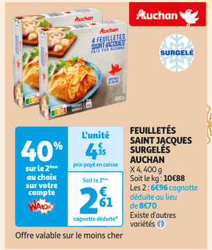 Aanbieding: FEUILLETÉS SAINT JACQUES SURGELÉS