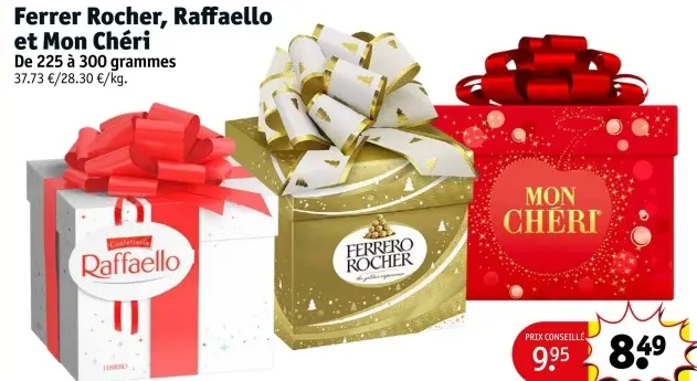 Offre: Ferrer Rocher, Raffaello et Mon Chéri