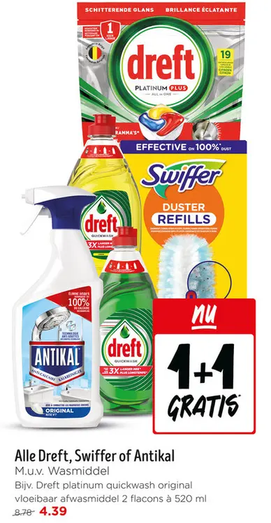 Aanbieding: Alle Dreft, Swiffer of Antikal