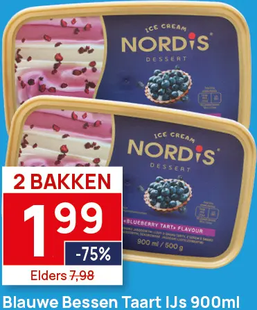 Aanbieding: Nordis Blauwe Bessen Taart IJs