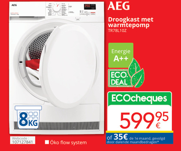 Aanbieding: Droogkast met warmtepomp TR78L10Z