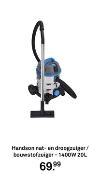 Aanbieding: Handson nat- en droogzuiger/ bouwstofzuiger