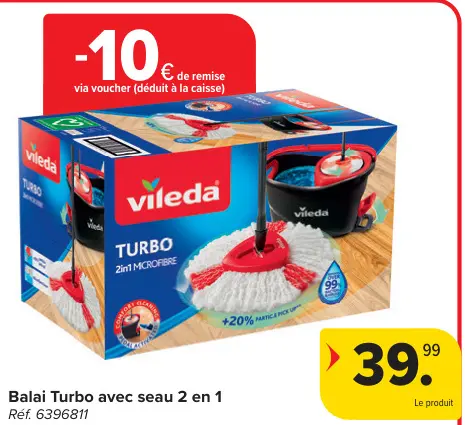 Offre: Balai Turbo avec seau 2 en 1