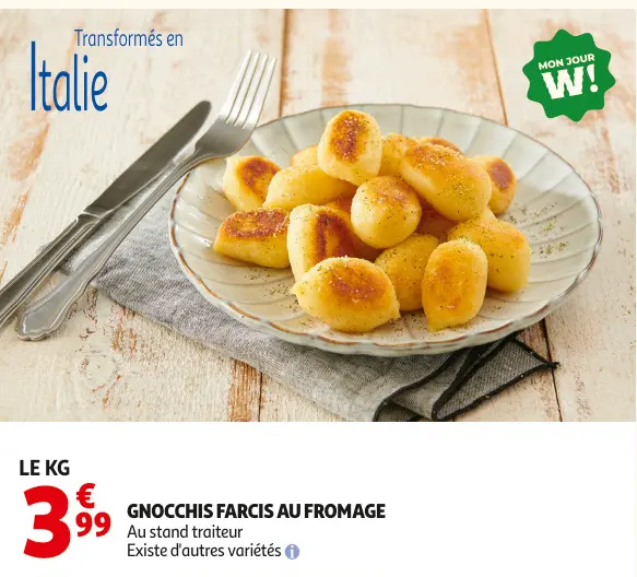 Offre: Gnocchis farcis au fromage