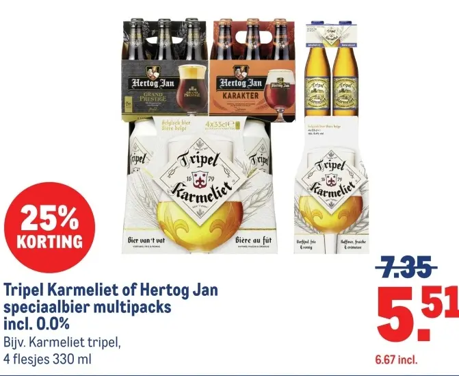 Aanbieding: Tripel Karmeliet of Hertog Jan speciaalbier m
