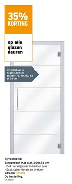 Aanbieding: Binnendeur mat glas