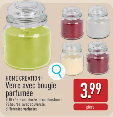 Offre: Verre avec bougie parfumée