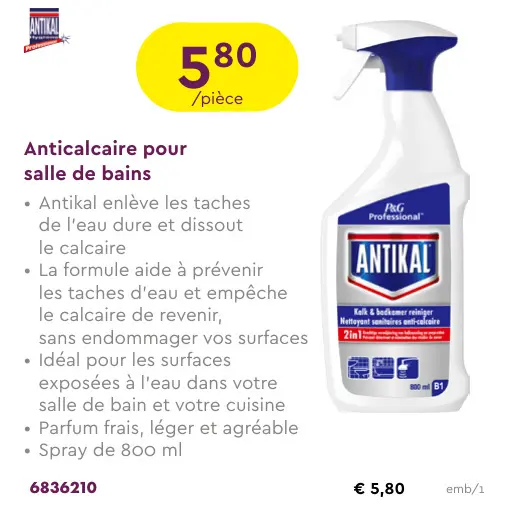 Offre: Anticalcaire pour salle de bains