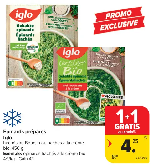 Offre: Épinards préparés