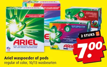 Aanbieding: Ariel waspoeder of pods