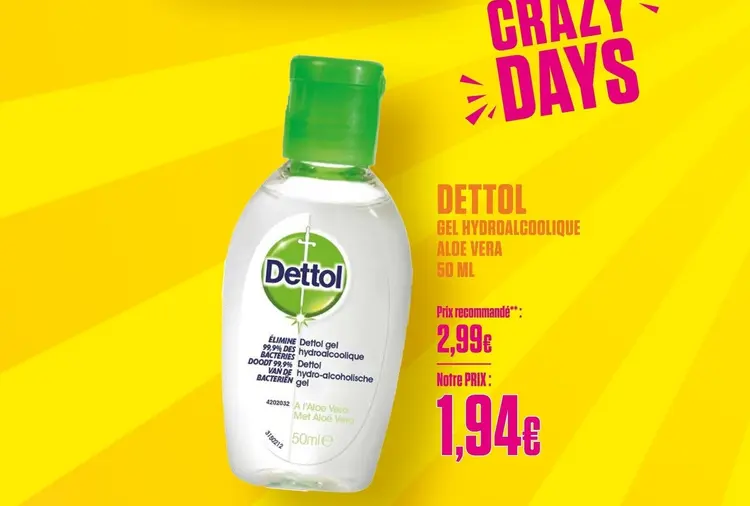 Offre: Dettol Gel Hydroalcoolique Aloe Vera