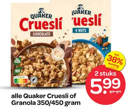 Aanbieding: Cruesli of Granola
