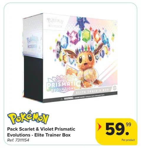 Promotie: Pack Scarlet & Violet Prismatic Evolutions - Elite Trainer Box