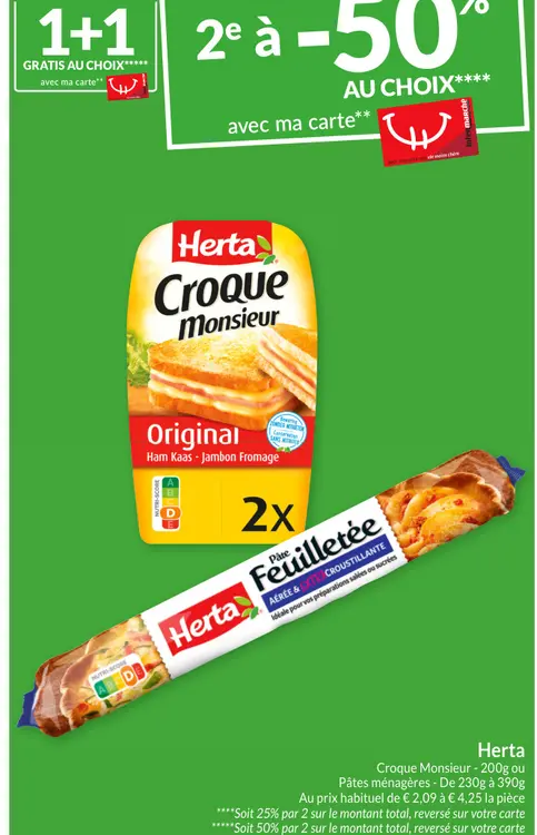 Offre: Croque Monsieur ou Pâtes ménagères