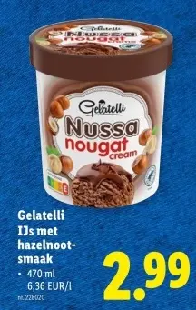 Promotie: Gelatelli IJs met hazelnootsmaak