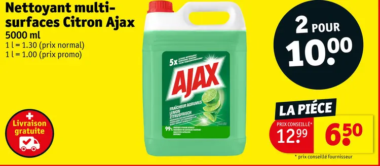 Offre: Nettoyant multi-surfaces Citron Ajax