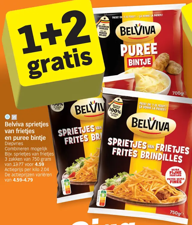 Promotie: Belviva sprietjes van frietjes en puree bintj