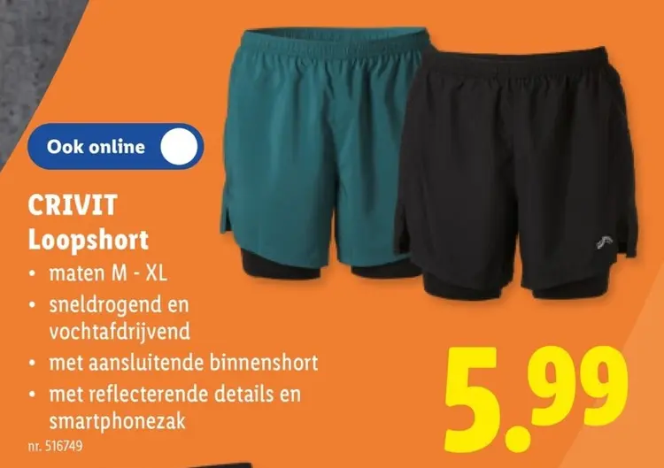 Promotie: Loopshort