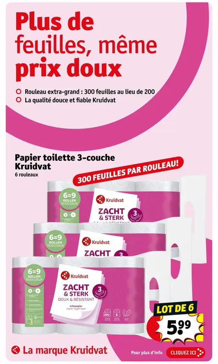 Offre: Papier toilette 3-couche