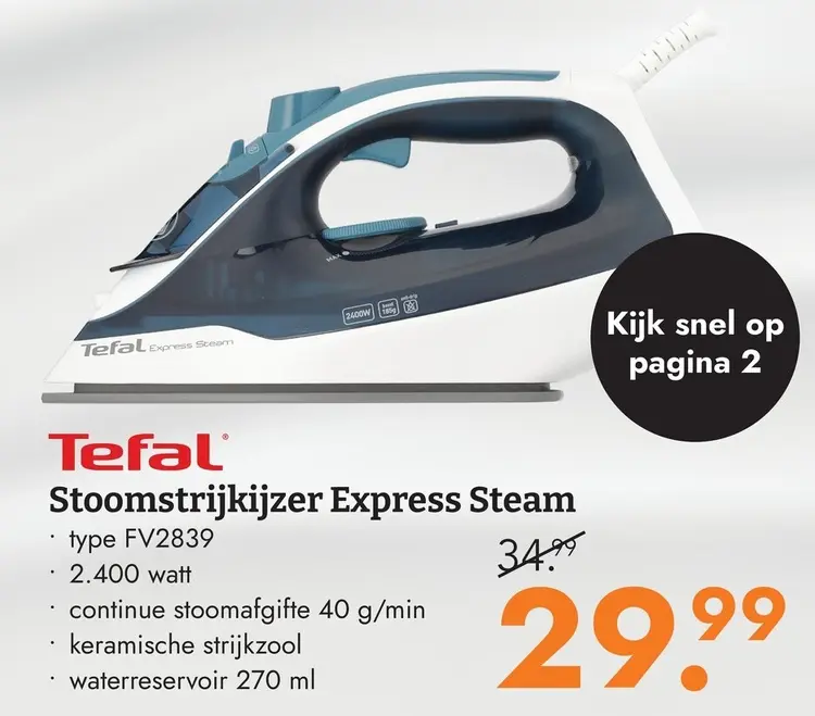 Aanbieding: Stoomstrijkijzer Express Steam
