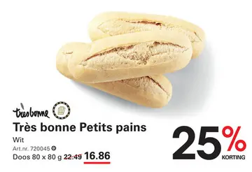 Aanbieding: Très bonne Petits pains Wit