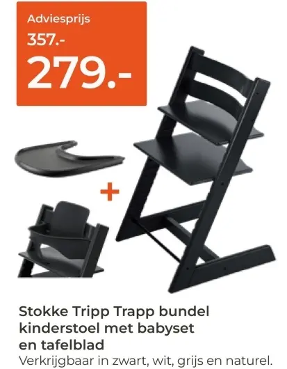 Aanbieding: Stokke Tripp Trapp kinderstoel met babyset en