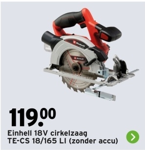 Aanbieding: 18V cirkelzaag TE-CS 18/165 LI