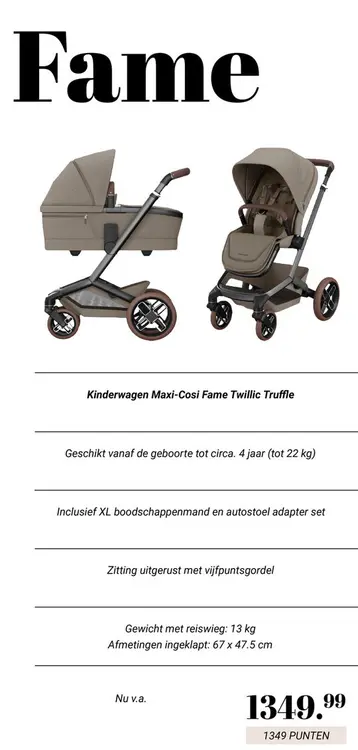 Aanbieding: Kinderwagen Maxi-Cosi Fame Twillic Truffle