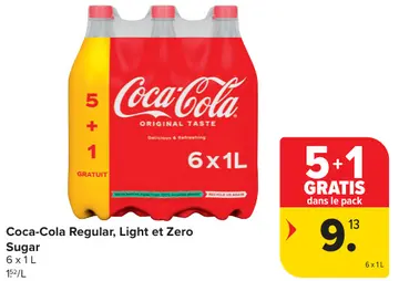 Offre: Coca-Cola Regular, Light et Zero Sugar