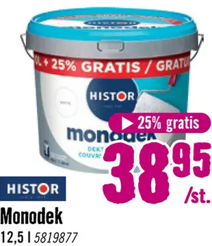 Aanbieding: HISTOR Monodek Muurverf wit 10 l + 25%