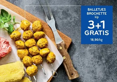 Promotie: Balletjes brochette