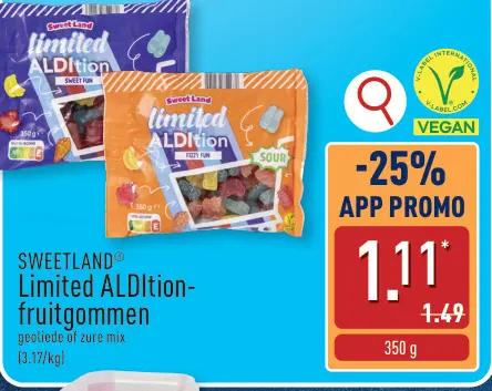 Promotie: SWEETLAND® Limited ALDItion fruitgommen