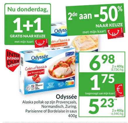 Promotie: Alaska pollak op zijn Provençaals, Normandisch, Zuring, Parsienne of Bordelaise in saus