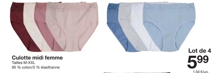 Offre: Culotte midi femme