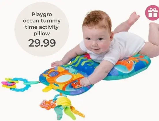 Aanbieding: ocean tummy time activity pillow