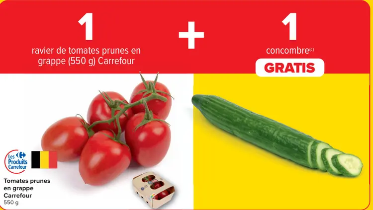 Offre: ravier de tomates prunes en grappe