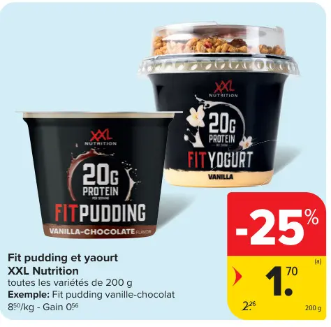 Offre: Fit pudding et yaourt