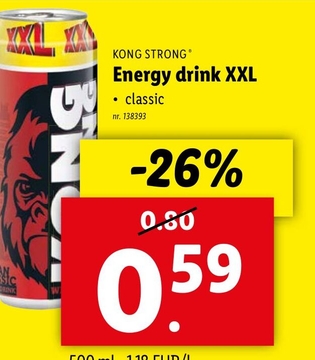 Aanbieding: KONG STRONG Energy drink XXL