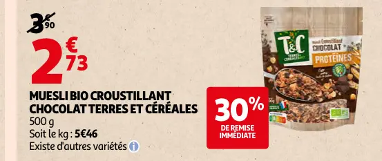 Promotie: Muesli bio croustillant chocolat
