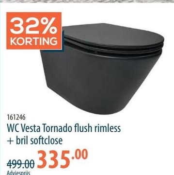 Aanbieding: WC Vesta Tornado flush rimless + bril softclo