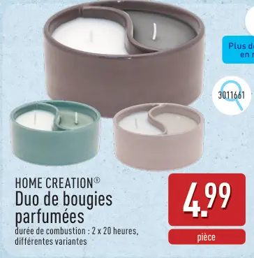 Offre: Duo de bougies parfumées