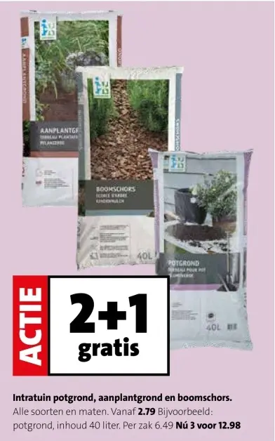 Aanbieding: Intratuin potgrond, aanplantgrond en boomscho