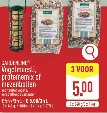 Promotie: Vogelmuesli, proteïnemix of mezenbollen