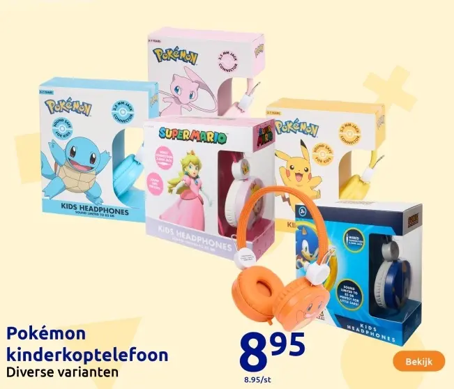 Aanbieding: Pokémon kinderkoptelefoon